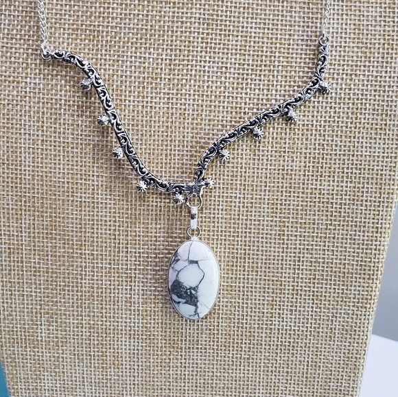 Handmade Howlite 925 Silver Fashion Necklace - Picture 12 of 14